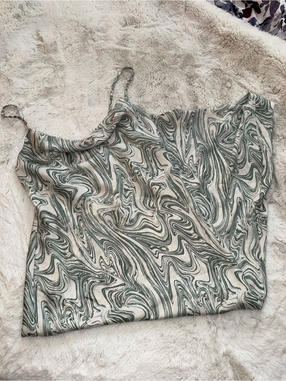 Women's Green Marble Print Cami Top